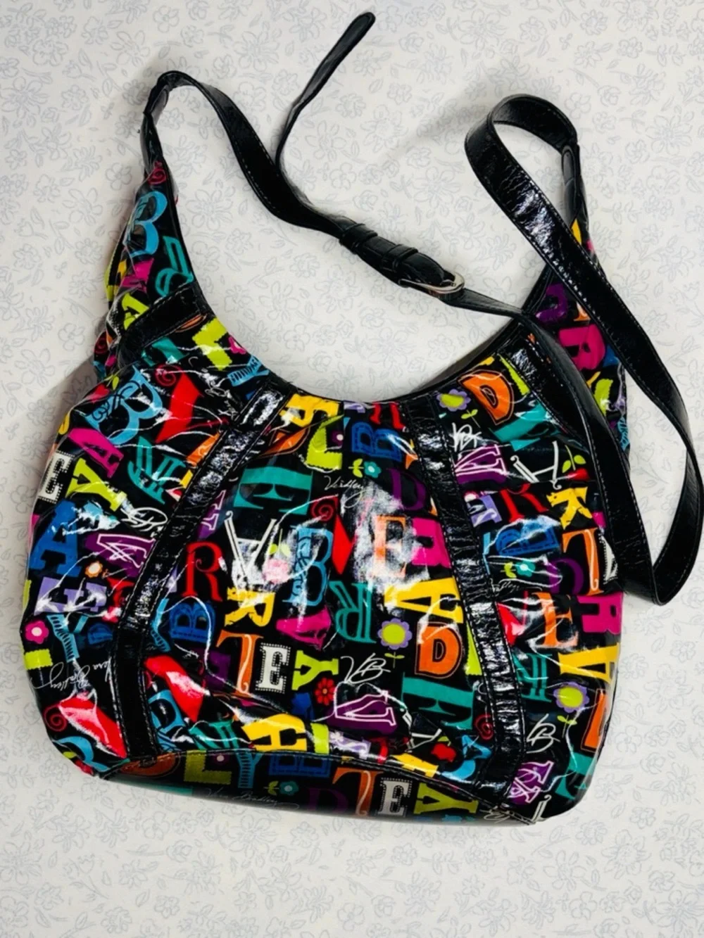 Vera Bradley A-Z Vinyl Hobo Shoulder Bag From A to Z Alphabet